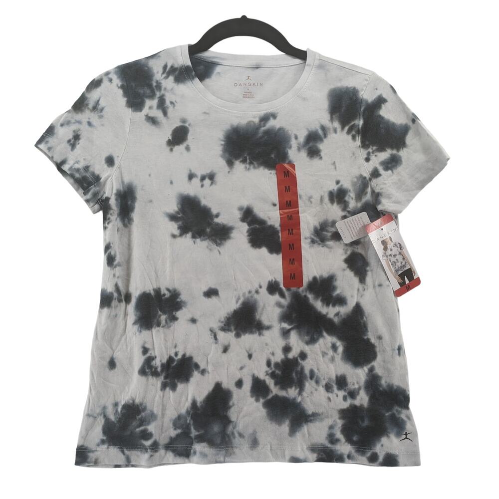 Danskin Tie Dye Tshirt Medium Womens Active Layering Short Sleeve Classic Fit
